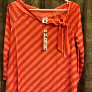 Brand New Old Navy Orange Stripe Maternity Tops 3/4 sleeves